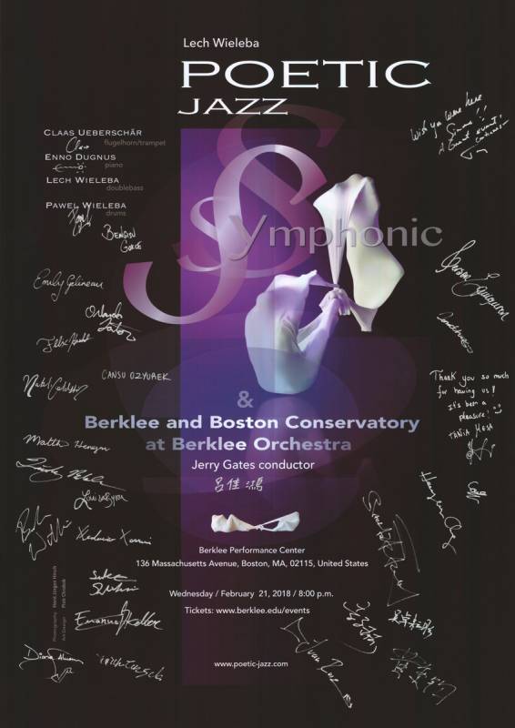 Poster with the signatures of all the musicians